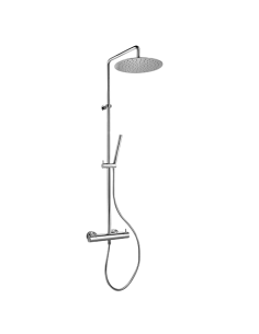 Colonna doccia Jacuzzi Sunset con miscelatore termostatico deviatore e supporto doccia 0SU00199JA01 con flessibile grigio - C...