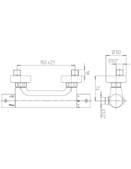 Miscelatore Jacuzzi termostatico esterno per doccia serie Sunset 0SU00448JA00 cromato - Climaway