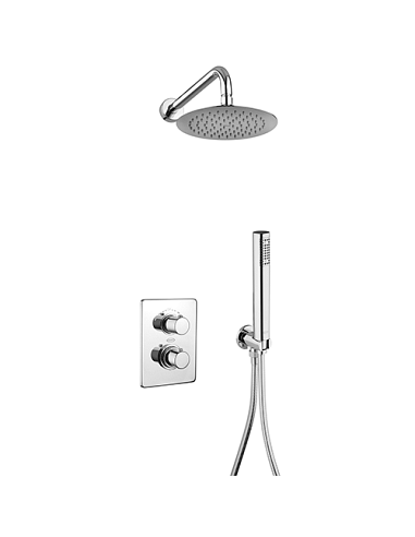 Kit doccia Jacuzzi tondo con doccia incasso con deviatore + soffione + braccio + doccetta e supporto snodato con presa acqua ...