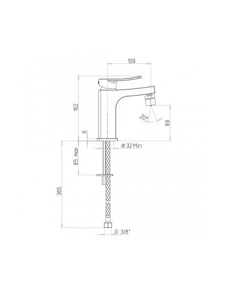 Rubinetto Jacuzzi per bidet serie Tank 0TN00092JA00 cromato senza scarico - Climaway
