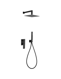 Kit doccia Jacuzzi quadro con doccia incasso con deviatore + braccio + doccetta + supporto snodato con presa acqua art. 0TWYO...