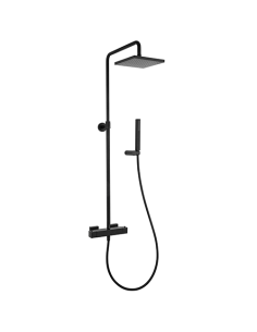 Colonna doccia termostatica Jacuzzi Twinkle YO con deviatore integrato e flessibile 0TWYO199JA00 nero opaco - Climaway