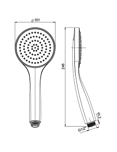 Doccetta Jacuzzi serie Zeus anticalcare in ABS 1 getto art. 1291029JA00 cromato - Climaway 2
