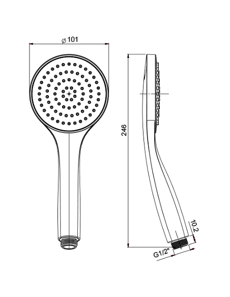 Doccetta Jacuzzi serie Zeus anticalcare in ABS 1 getto art. 1291029JA00 cromato - Climaway