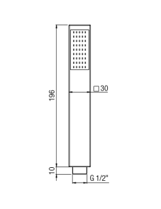 Doccetta Jacuzzi serie Glint anticalcare quadra in ABS 1 getto art. 1291105JA00 cromato - Climaway 2