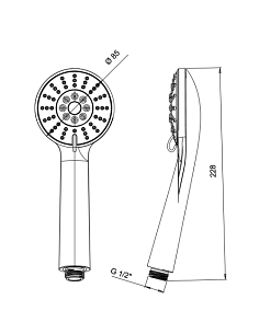 Doccetta Jacuzzi serie Flare anticalcare in ABS 3 getti art. 1291140JA00 cromato - Climaway 2