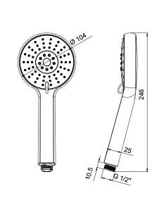 Doccetta Jacuzzi serie Aurora anticalcare in ABS 3 getti art. 1291141JA00 cromato - Climaway 2