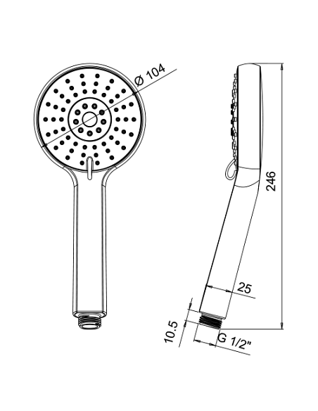 Doccetta Jacuzzi serie Aurora anticalcare in ABS 3 getti art. 1291141JA00 cromato - Climaway