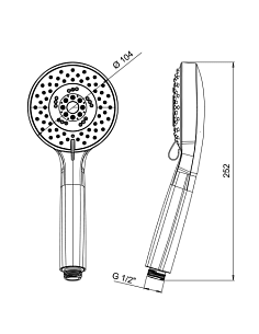 Doccetta Jacuzzi serie Shine anticalcare in ABS 5 getti art. 1291142JA00 cromato - Climaway 2