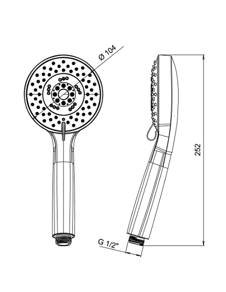 Doccetta Jacuzzi serie Shine anticalcare in ABS 5 getti art. 1291142JA00 cromato - Climaway