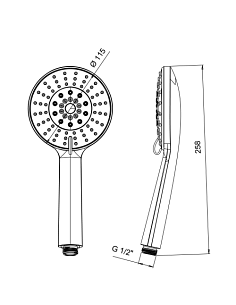 Doccetta Jacuzzi serie Moonlight anticalcare in ABS 5 getti art. 1291143JA00 cromato - Climaway 2