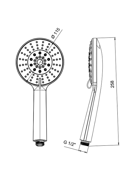 Doccetta Jacuzzi serie Moonlight anticalcare in ABS 5 getti art. 1291143JA00 cromato - Climaway