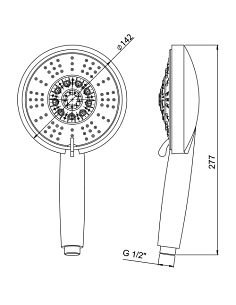 Doccetta Jacuzzi serie Twilight anticalcare in ABS 5 getti art. 1291144JA00 cromato - Climaway 2