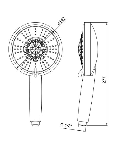 Doccetta Jacuzzi serie Twilight anticalcare in ABS 5 getti art. 1291144JA00 cromato - Climaway