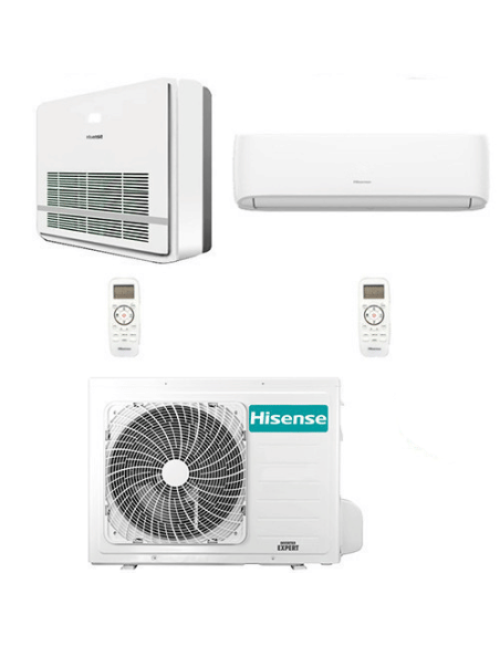 Climatizzatore Condizionatore Hisense Console + Hi Comfort Wifi R32 Dual Split Inverter 9000 + 9000 BTU con U.E. 2AMW42U4RGC ...
