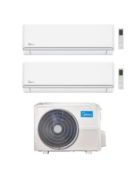 Climatizzatore Condizionatore Midea Elegance R32 Dual Split 9000 + 12000 BTU con U.E. M2OH-14HFN8-Q INVERTER Classe A++/A+ - ...
