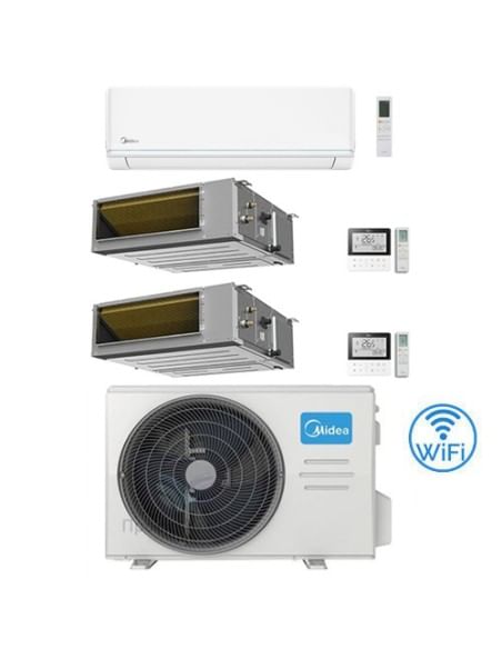 Climatizzatore Condizionatore Midea Evolution + Canalizzato A7 R32 WiFi Trial Split Inverter 9000 + 12000 + 18000 BTU con U.E...