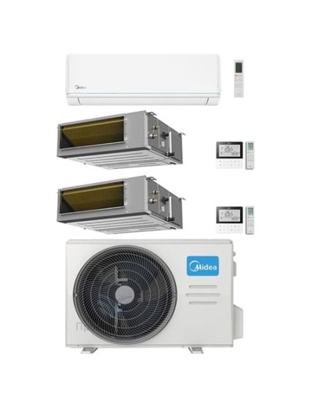 Climatizzatore Condizionatore Midea Evolution + Canalizzato A7 R32 WiFi Trial Split Inverter 9000 + 12000 + 18000 BTU con U.E...