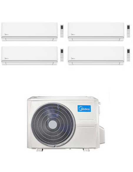 Climatizzatore Condizionatore Midea Elegance R32 WiFi Quadri Split 9000 + 9000 + 9000 + 12000 BTU con U.E. M4OE-28HFN8-Q INVE...