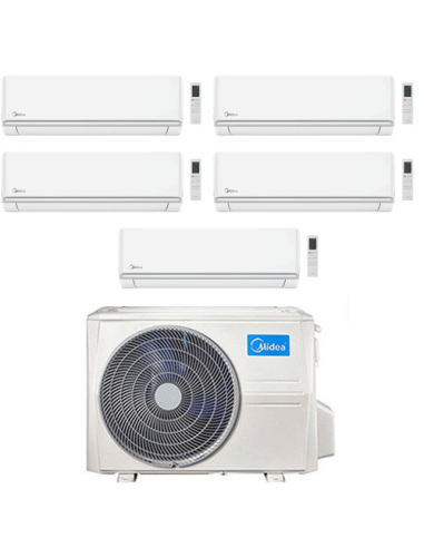 Climatizzatore Condizionatore Midea Elegance R32 Penta Split 9000 + 9000 + 12000 + 12000 + 12000 BTU con U.E. M5OE-42HFN8-Q I...