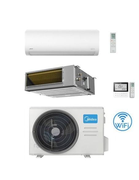 Climatizzatore Condizionatore Midea Xtreme + Canalizzato A7 R32 WiFi Dual Split Inverter 18000 + 18000 BTU con U.E. M4O-36FN8...
