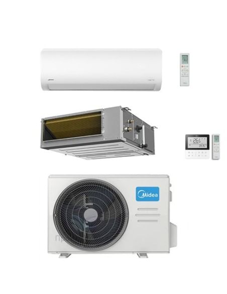 Climatizzatore Condizionatore Midea Xtreme + Canalizzato A7 R32 WiFi Dual Split Inverter 18000 + 18000 BTU con U.E. M4O-36FN8...