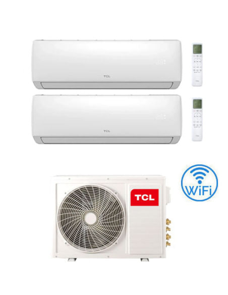 Climatizzatore Condizionatore TCL Elite serie F Wifi R32 Dual Split Inverter 7000 + 7000 BTU con U.E. MT1821 Classe A++/A+ - ...