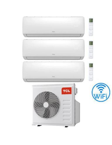 Climatizzatore Condizionatore TCL Elite serie F Wifi R32 Trial Split Inverter 7000 + 7000 + 18000 BTU con U.E. MT2730 Classe ...