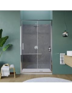 Porta doccia scorrevole Piralla serie Indigo 1904 L 140 x H 195 cm con apertura laterale - Climaway