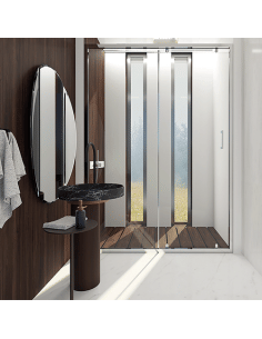 Porta doccia scorrevole Piralla serie Indigo 1904 L 100 x H 195 cm con apertura laterale - Climaway 2