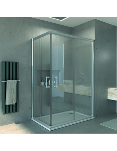 Box doccia angolare Piralla serie Indigo 1902 80x80 x H 195 cm con apertura scorrevole - Climaway 2