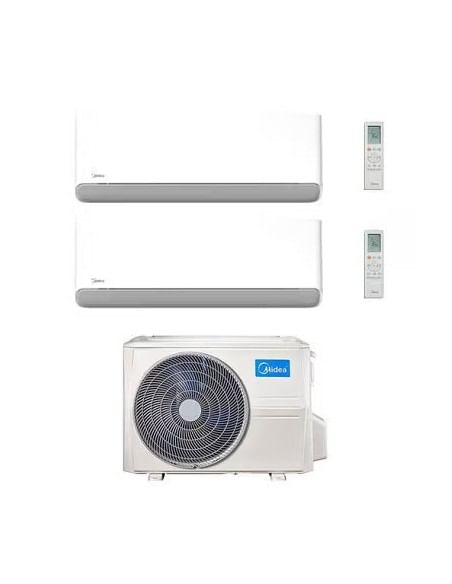 Climatizzatore Condizionatore Midea Breezeless-E Wifi R32 Dual Split 12000 + 12000 BTU con U.E. M2OE-18HFN8-Q INVERTER Classe...