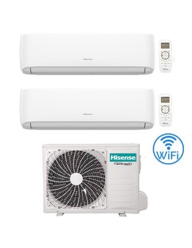 Climatizzatore Condizionatore Hisense New Comfort con Wifi R32 Dual Split Inverter 7000 + 7000 BTU con U.E. 2AMW35U4RGC Class...