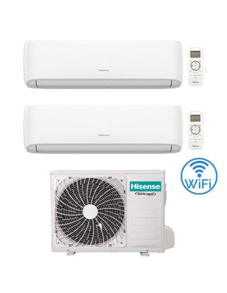 Climatizzatore Condizionatore Hisense New Comfort con Wifi R32 Dual Split Inverter 7000 + 7000 BTU con U.E. 2AMW35U4RGC Class...