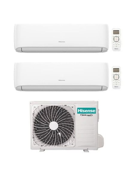 Climatizzatore Condizionatore Hisense New Comfort con Wifi R32 Dual Split Inverter 7000 + 7000 BTU con U.E. 2AMW35U4RGC Class...