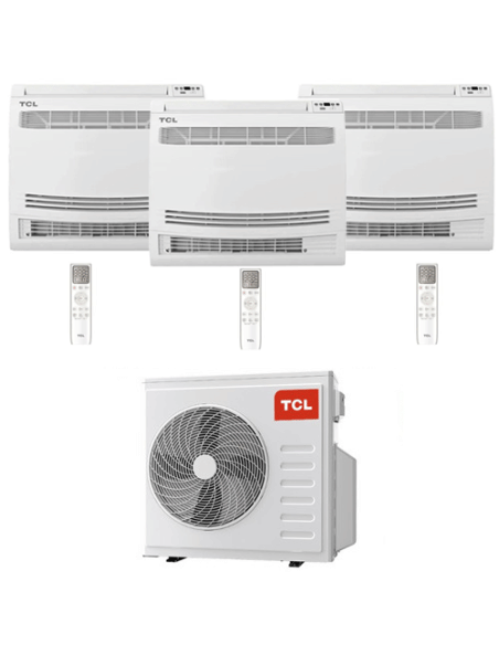 Climatizzatore Condizionatore TCL Console Pavimento Wi-Fi R32 Trial Split Inverter 9000 + 12000 + 12000 BTU con U.E. MT2730 N...