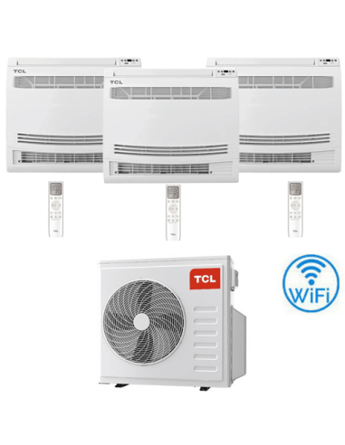 Climatizzatore Condizionatore TCL Console Pavimento Wi-Fi R32 Trial Split Inverter 9000 + 12000 + 12000 BTU con U.E. MT2730 N...
