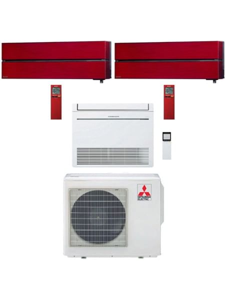 Climatizzatore Condizionatore Mitsubishi Kirigamine Style Rosso MSZ-LN + Pavimento Serie M MFZ-KT Trial Split Inverter 9000 +...