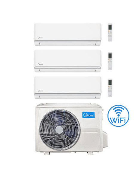 Climatizzatore Condizionatore Midea Elegance R32 WiFi Trial Split 9000 + 9000 + 12000 BTU con U.E. M3OG-21HFN8-Q INVERTER Cla...