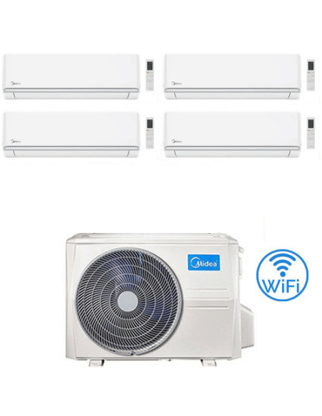 Climatizzatore Condizionatore Midea Elegance R32 WiFi Quadri Split 9000 + 9000 + 9000 + 9000 BTU con U.E. M4OE-28HFN8-Q INVER...