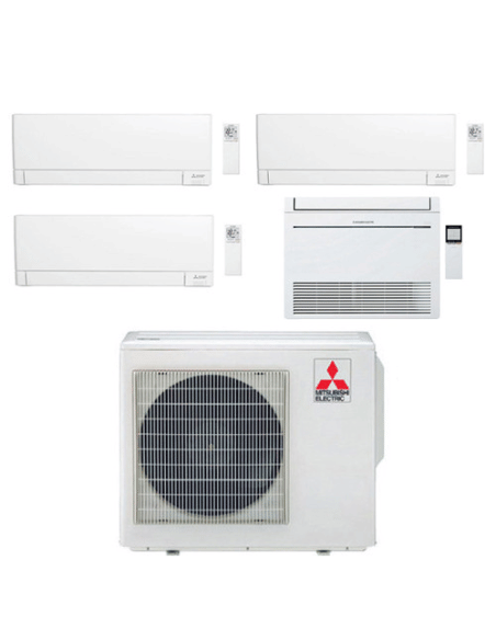 Climatizzatore Condizionatore Mitsubishi R32 Quadri Split Inverter MSZ-AY Wifi più Console 9000 + 9000 + 9000 + 9000 BTU con ...