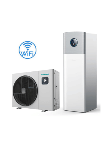 Pompa di calore Hisense R32 12,5 kW HI-THERMA INTEGRA con accumulo ACS integrato da 230L con unità esterna AHW-100HCDS1 e uni...