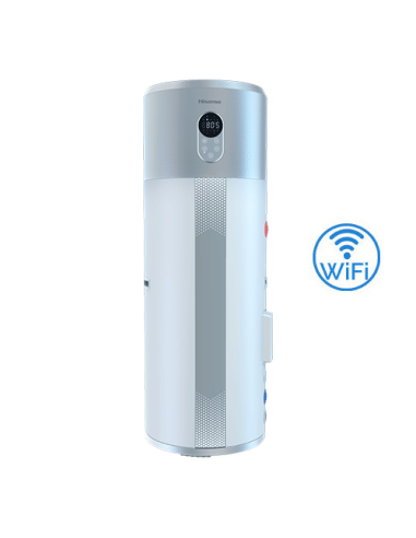 Scaldacqua a pompa di calore per produzione acqua calda sanitaria Hisense HI-WATER Wi-Fi AH-200U4GAC00(B) da 200L Classe A+ G... Scaldacqua a pompa di calore per produzione acqua calda sanitaria Hisense HI-WATER Wi-Fi AH-200U4GAC00(B) da 200L Classe A+ G...