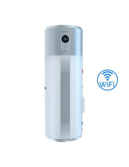 Scaldacqua a pompa di calore per produzione acqua calda sanitaria Hisense HI-WATER Wi-Fi AH-200U4GAC00(B) da 200L Classe A+ G... Scaldacqua a pompa di calore per produzione acqua calda sanitaria Hisense HI-WATER Wi-Fi AH-200U4GAC00(B) da 200L Classe A+ G...