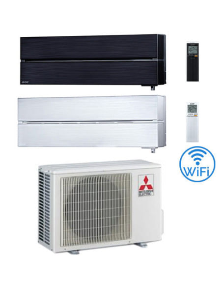 Climatizzatore Condizionatore Mitsubishi Kirigamine Style Wifi R32 Nero + Bianco Perla Dual Split Inverter 12000 + 12000 BTU ...