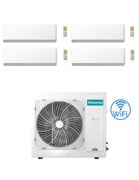 Climatizzatore Condizionatore Hisense Uni HB Wifi R32 Quadri Split Inverter 9000 + 9000 + 9000 + 12000 BTU con U.E. 5AMW105U4...