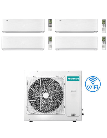 Climatizzatore Condizionatore Hisense Energy Pro X Wifi R32 Quadri Split Inverter 9000 + 9000 + 9000 + 12000 BTU con U.E. 5AM...