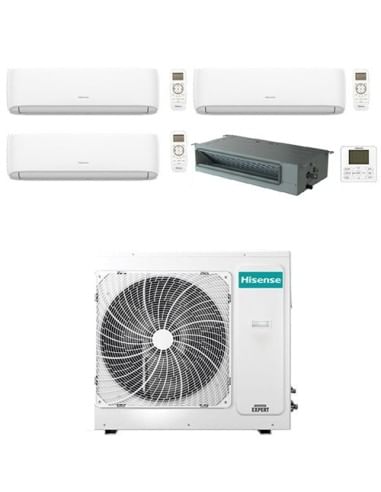 Climatizzatore Condizionatore Hisense Hi Comfort WiFi + Canalizzabile R32 Quadri Split Inverter 7000 + 7000 + 9000 + 18000 BT...