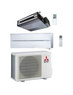 Climatizzatore Condizionatore Mitsubishi Canalizzabile + Kirigamine Style WiFi Bianco R32 SEZ-M Dual Split Inverter 12000 + 1...