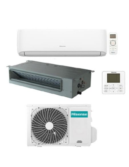 Climatizzatore Condizionatore Hisense Canalizzato + Hi comfort WiFi R32 Dual Split Inverter 12000 + 18000 BTU con U.E. 3AMW72...
